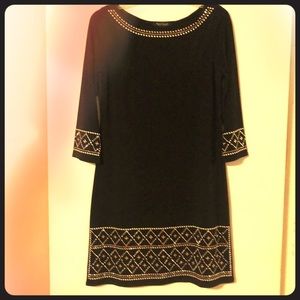WHBM Black Dress Gold & Silver Embroidering